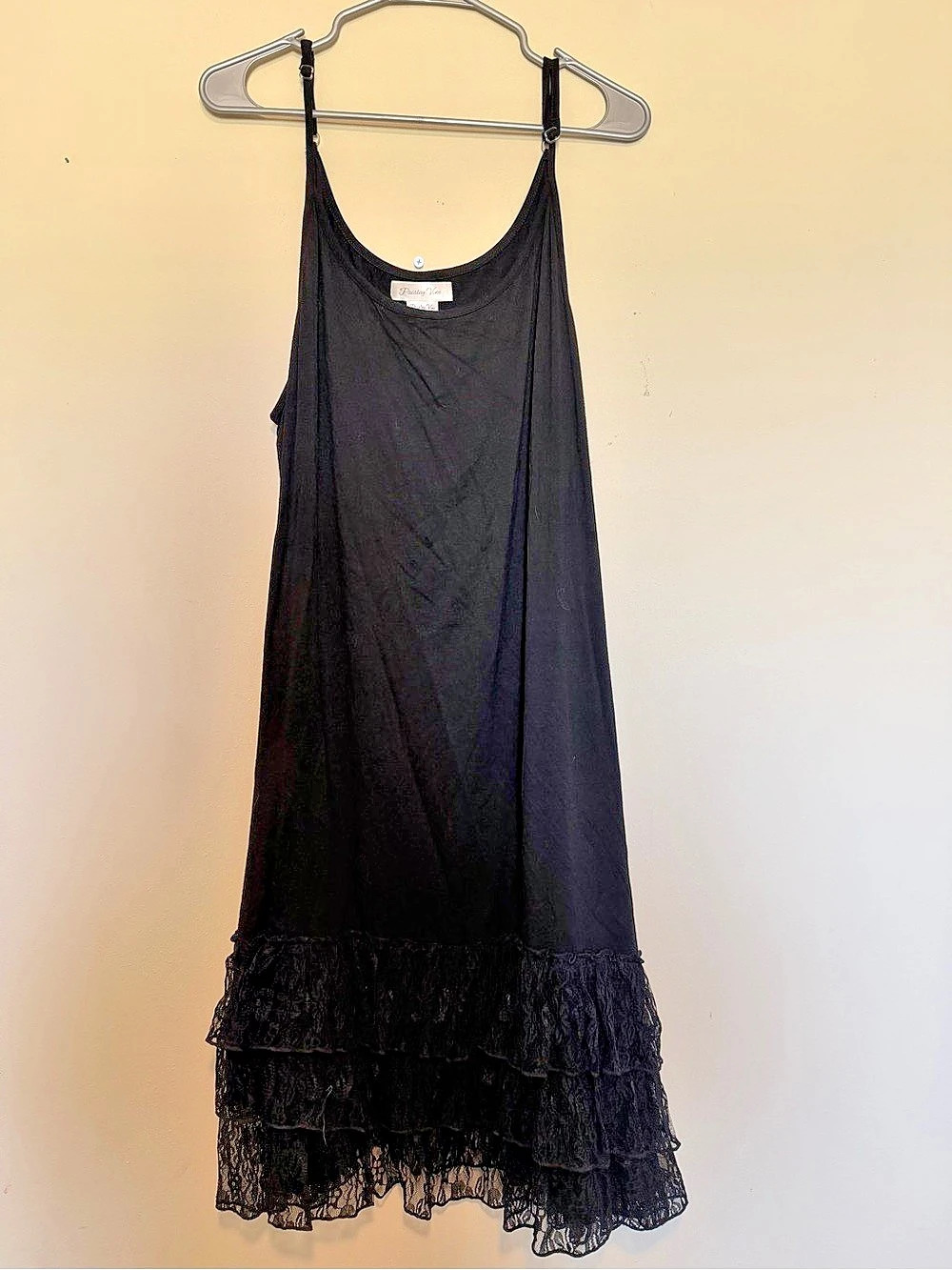 Paisley & Vine Black Lace Hem Mini Dress/Tunic Extender Size 2XL Like New
